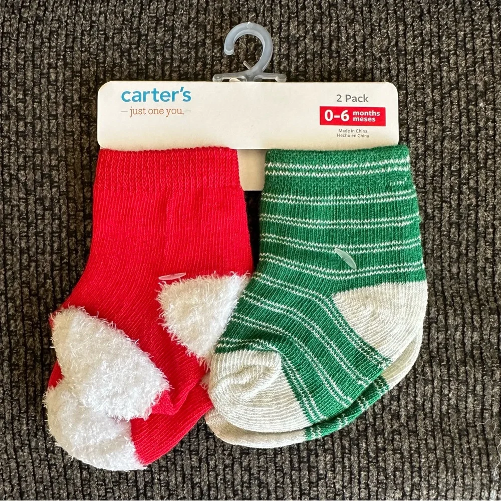 Carters 2 pack baby socks size 0-6 months